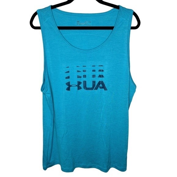 Under Armour HeatGear Tank Top sz XL * Sleeveless UA Logo Singlet Running Gym - Picture 1 of 5